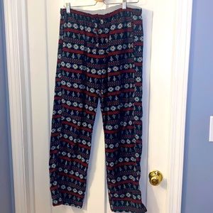 EUC GAP Factory 💯 cotton cozy drawstring pull-on pj pants medium, fair-isle ❄️